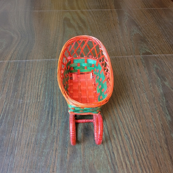 Vintage Reindeer ordament couple in a sleigh basket Holiday - Picture 12 of 16